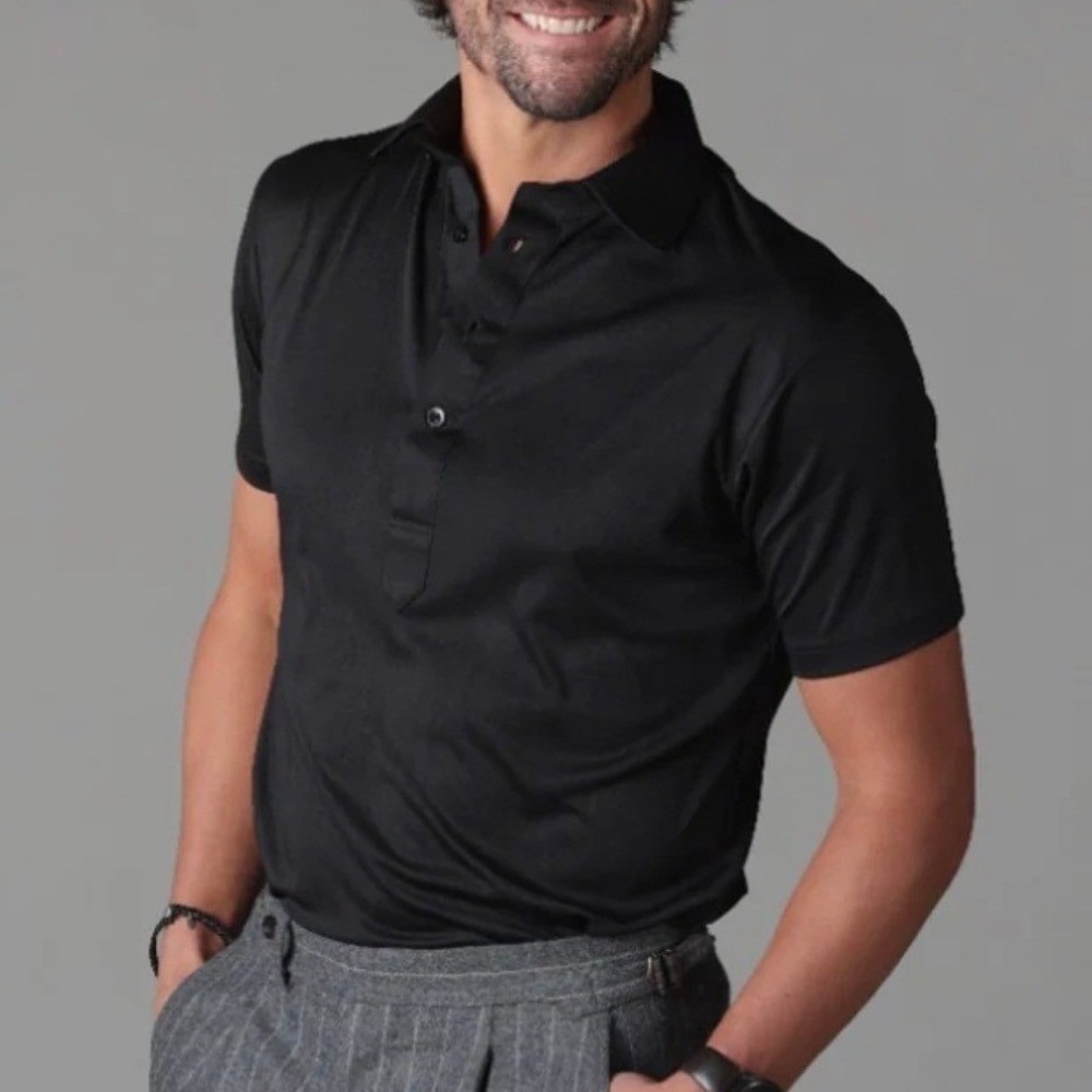 Collars & Co Men's Black Performance Lightweight Golf Polo Large Classic NWOT